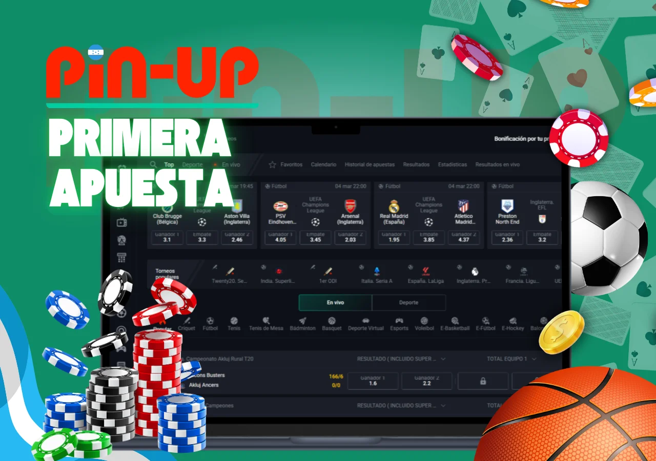Para realizar su primera apuesta en Pin Up, seleccione un mercado y confirme su apuesta.