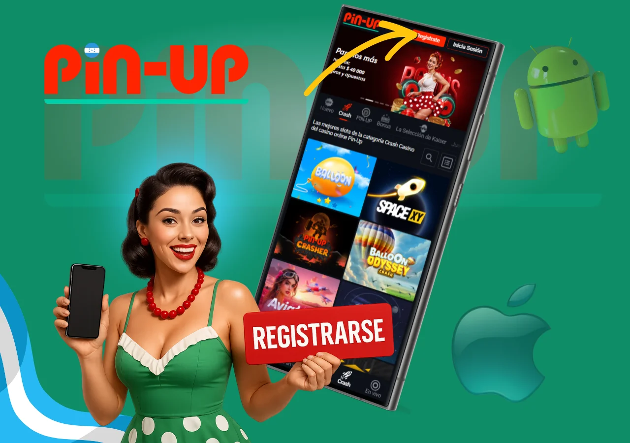 Registro en la aplicacion Pin-Up por correo electronico