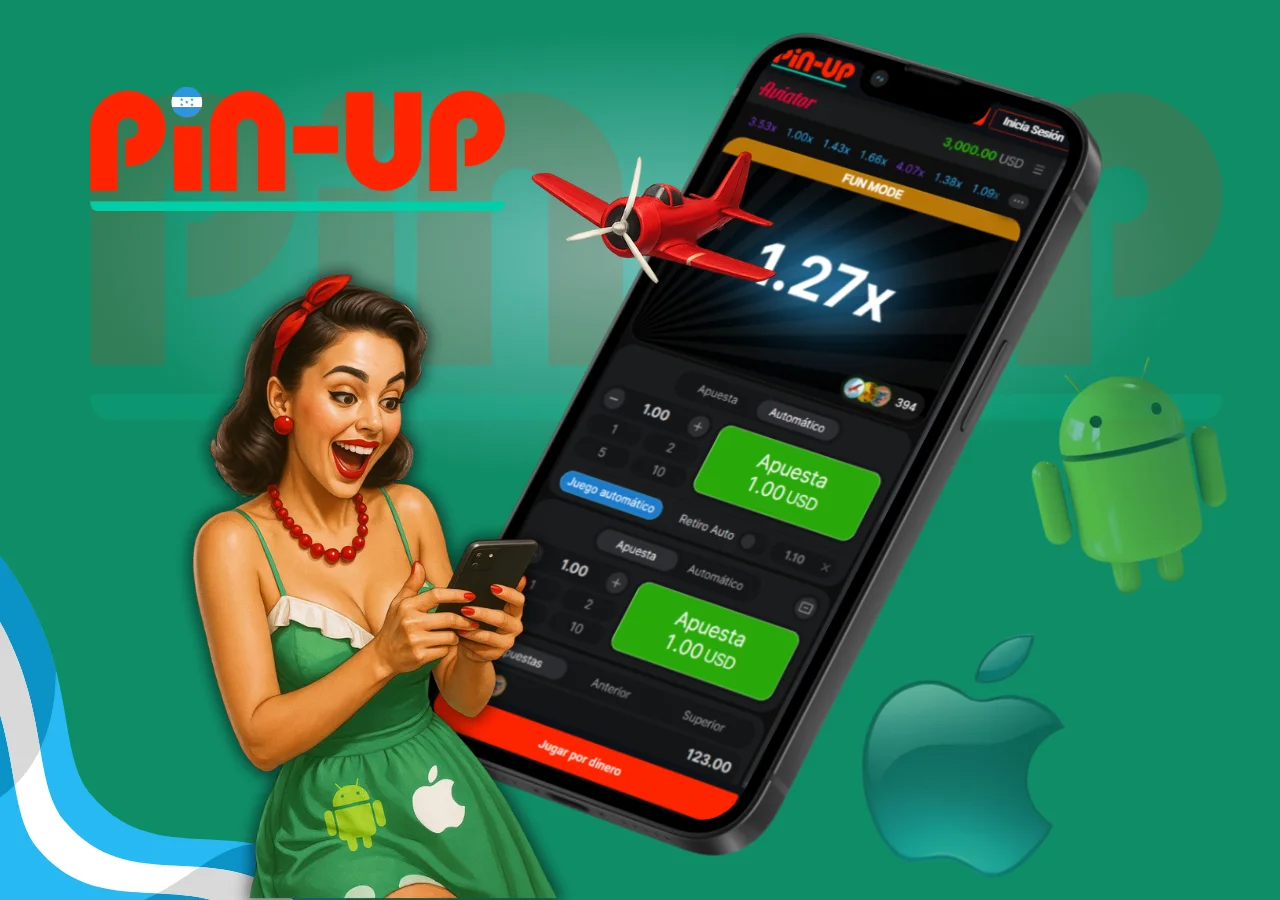 Juego Aviator accesible desde aplicacion movil con sistema Android